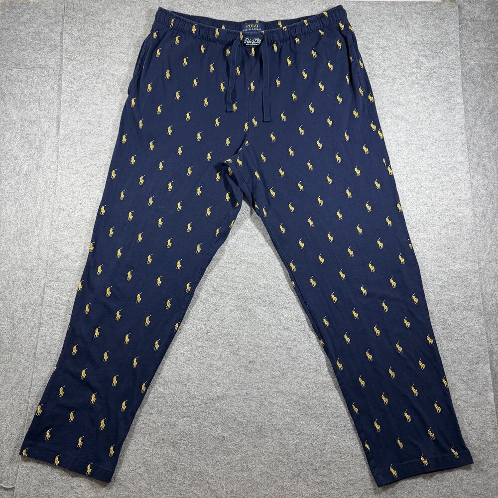 Polo Ralph Lauren Sleepwear Pant Mens XL Navy Allover Pony Print Lounge Pajama